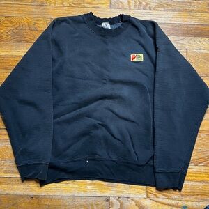Vintage Black Crewneck Sweater with Small Chest Patch